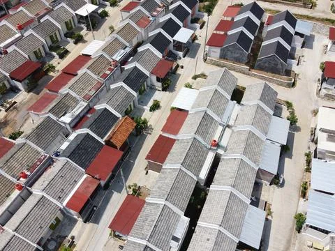 Infrastructure complex Cheap and subsidized housing area for Indonesian people Stock Photos