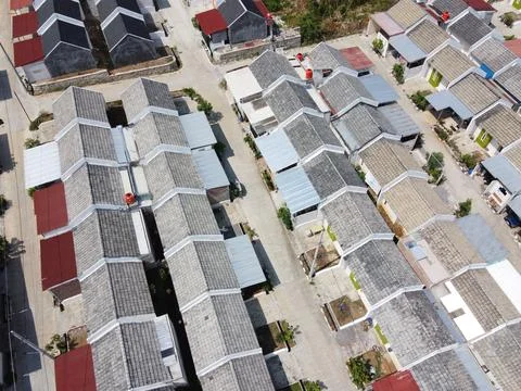 Infrastructure complex Cheap and subsidized housing area for Indonesian people 스톡 사진