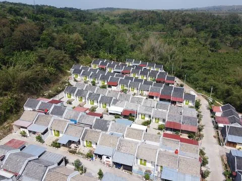 Infrastructure complex Cheap and subsidized housing area for Indonesian people Stock Photos