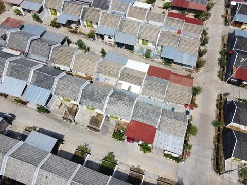 Infrastructure complex Cheap and subsidized housing area for Indonesian people Stock Photos