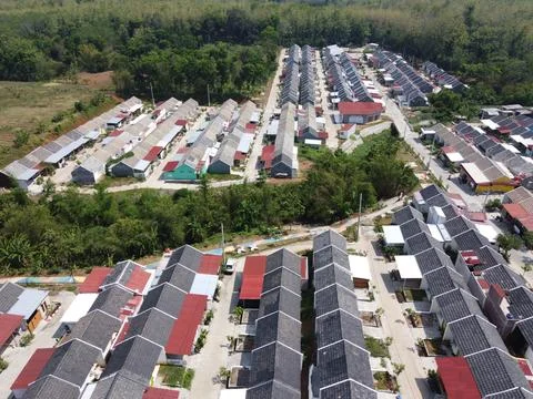 Infrastructure complex Cheap and subsidized housing area for Indonesian people Stock Photos