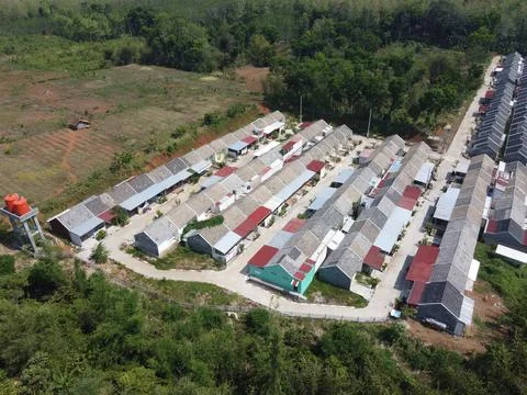 Infrastructure complex Cheap and subsidized housing area for Indonesian people Stock Photos