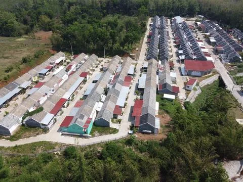 Infrastructure complex Cheap and subsidized housing area for Indonesian people 스톡 사진