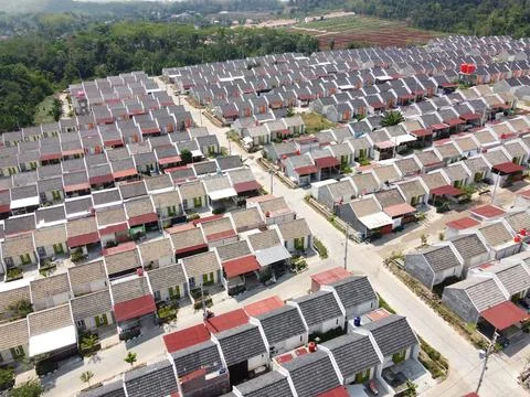 Infrastructure complex Cheap and subsidized housing area for Indonesian people Stock-Fotos