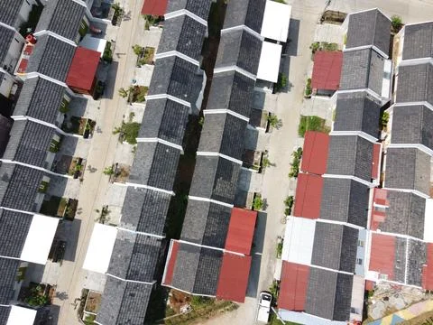 Infrastructure complex Cheap and subsidized housing area for Indonesian people Stock Photos