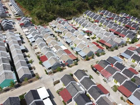 Infrastructure complex Cheap and subsidized housing area for Indonesian people 스톡 사진
