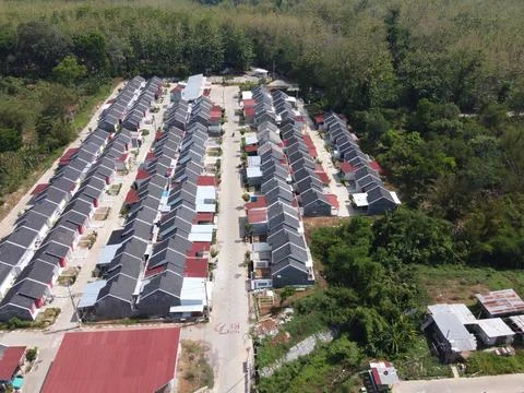 Infrastructure complex Cheap and subsidized housing area for Indonesian people Stock Photos