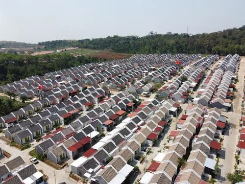 Infrastructure complex Cheap and subsidized housing area for Indonesian people Stock Photos