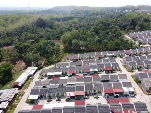 Infrastructure complex Cheap and subsidized housing area for Indonesian people 스톡 사진