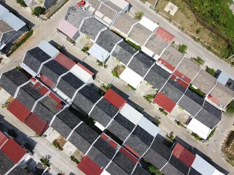 Infrastructure complex Cheap and subsidized housing area for Indonesian people Stock Photos