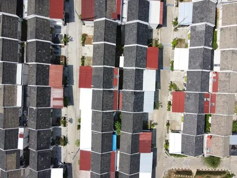 Infrastructure complex Cheap and subsidized housing area for Indonesian people 스톡 사진