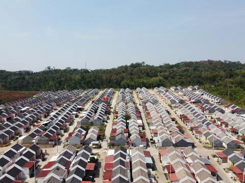 Infrastructure complex Cheap and subsidized housing area for Indonesian people Foto stock