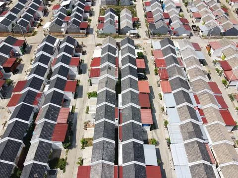 Infrastructure complex Cheap and subsidized housing area for Indonesian people 스톡 사진