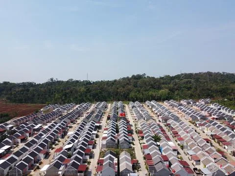 Infrastructure complex Cheap and subsidized housing area for Indonesian people 스톡 사진