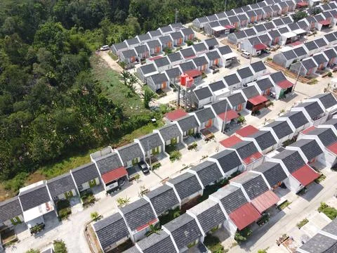 Infrastructure complex Cheap and subsidized housing area for Indonesian people 스톡 사진