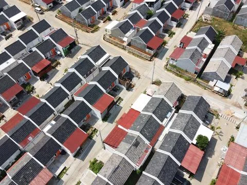 Infrastructure complex Cheap and subsidized housing area for Indonesian people Stock Photos
