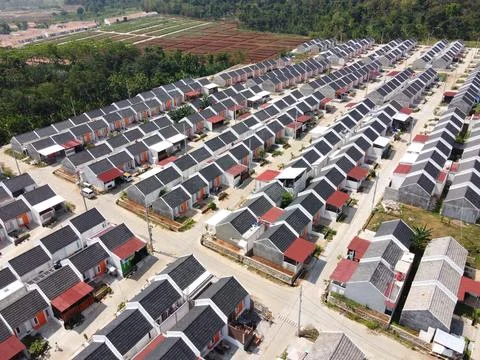 Infrastructure complex Cheap and subsidized housing area for Indonesian people Stock Photos
