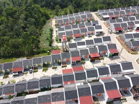Infrastructure complex Cheap and subsidized housing area for Indonesian people Stock Photos