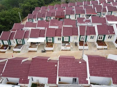 Infrastructure complex Cheap and subsidized housing area for Indonesian people Stock-Fotos