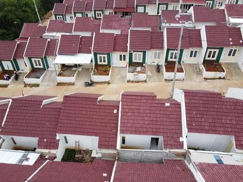 Infrastructure complex Cheap and subsidized housing area for Indonesian people 스톡 사진