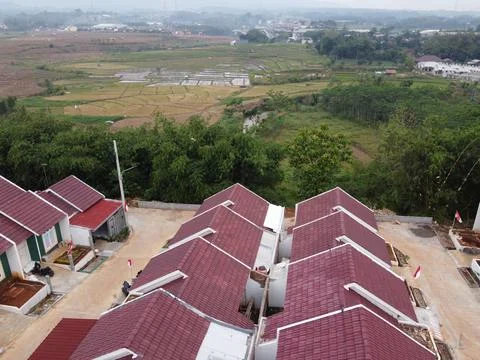 Infrastructure complex Cheap and subsidized housing area for Indonesian people 스톡 사진