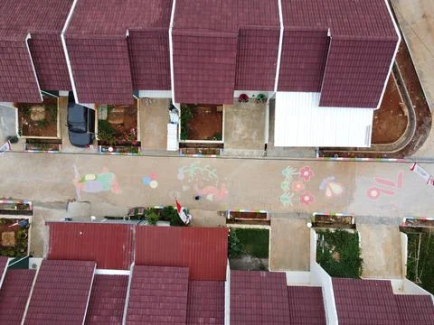 Infrastructure complex Cheap and subsidized housing area for Indonesian people Stock-Fotos