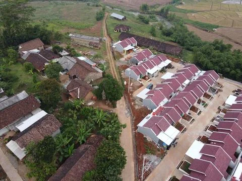 Infrastructure complex Cheap and subsidized housing area for Indonesian people Stockfoto's