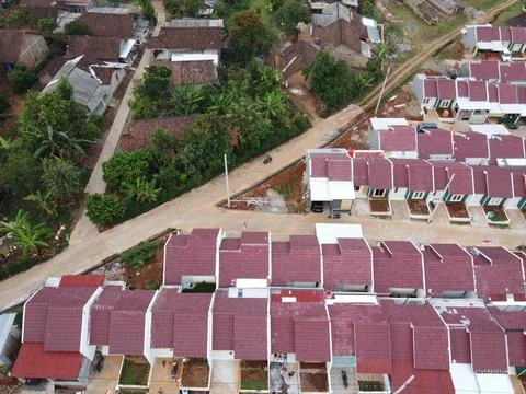 Infrastructure complex Cheap and subsidized housing area for Indonesian people Stock Photos
