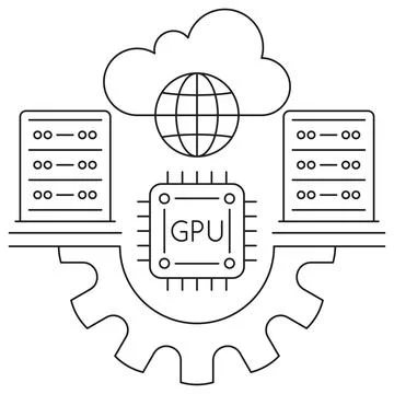 Infrastructure &amp; Compute in Machine Learning Infrastructure Icon Illustrazione stock