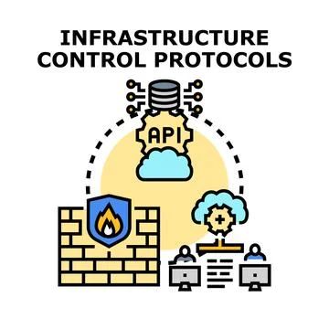 Infrastructure control protocols for information technology security Stock Illustration