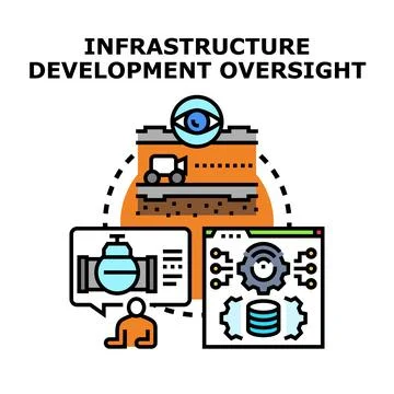 Infrastructure development oversight planning system controlling analytics Stock Illustration