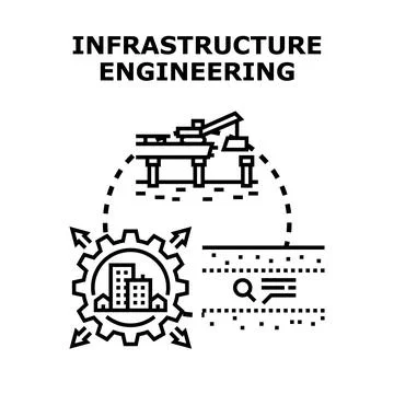 Infrastructure engineering vector concept for building development Stock Illustration