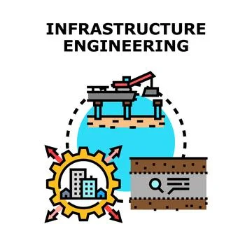 Infrastructure engineering vector concept for building development Stock Illustration