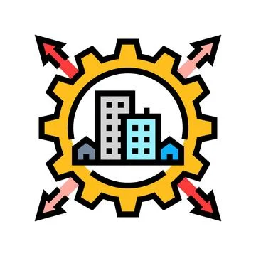 Infrastructure expansion color icon vector illustration Stock Illustration