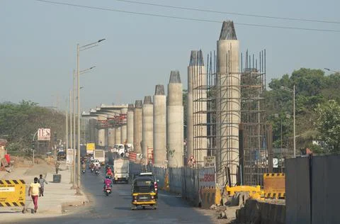 Infrastructure - Flyovers construction 库存照片