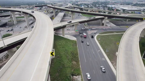 Infrastructure Highway 1604 Loop San Antonio TX Low Drone 5K Video stock 277225366