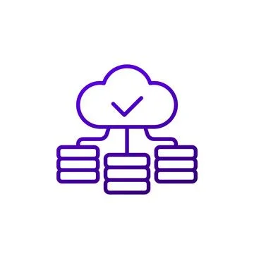 Infrastructure icon with a cloud, line vector イラスト素材