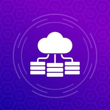 Infrastructure icon with cloud, vector Stock Illustration