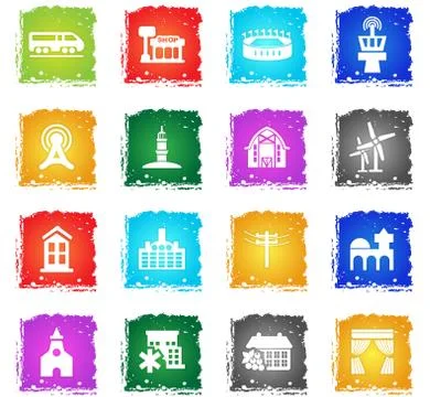 Infrastructure icon set Stock Illustration
