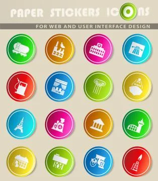 Infrastructure icon set Stock Illustration