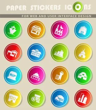 Infrastructure icon set Stock Illustration