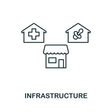 Infrastructure icon. Simple element illustration. Infrastructure outline icon Stock Illustration