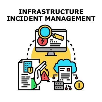 Infrastructure incident management digital system concept Stock Illustration