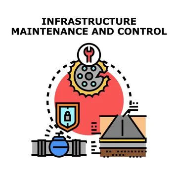 Infrastructure maintenance and control concept Stock Illustration