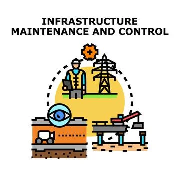 Infrastructure maintenance and control system for urban development Stock Illustration