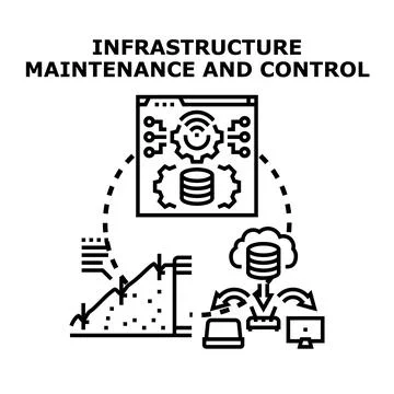 Infrastructure maintenance and control system management concept Stock Illustration