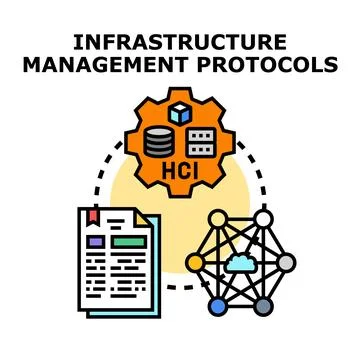 Infrastructure management protocols vector concept illustration 库存插图