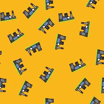 Infrastructure nuclear energy vector seamless pattern 스톡 일러스트