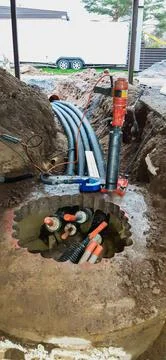 Infrastructure opening made possible by core drilling Stock Photos