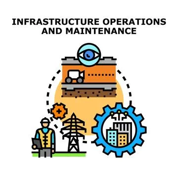 Infrastructure operations and maintenance concept Ilustración de archivo